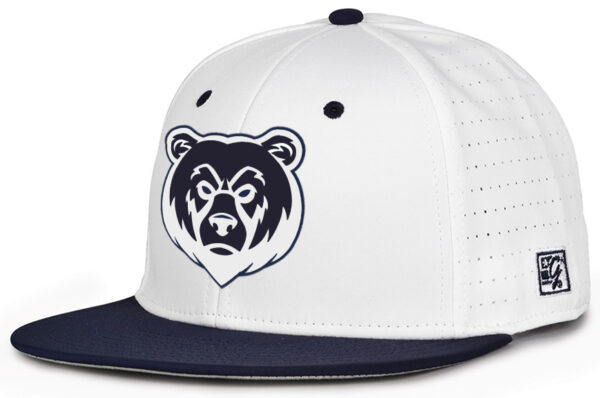 White Hat with Navy Bear - Image 2